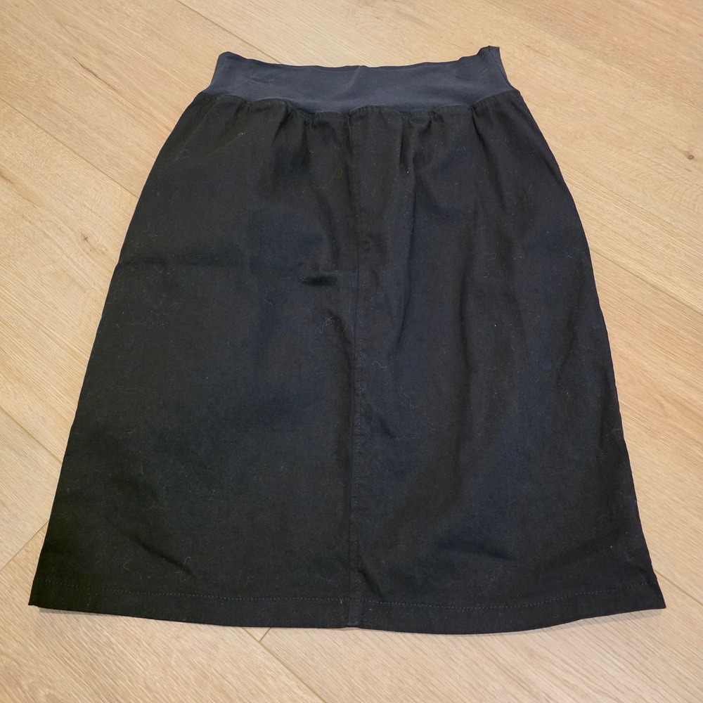 Kosher Casual Womens Black Cotton Lycra Modest Pencil Skirt Sz L Made in Israel